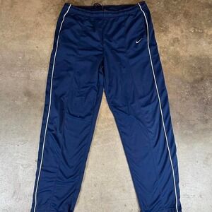 Nike Navy Blue Athletic Track Pants Mens XL White Stripe